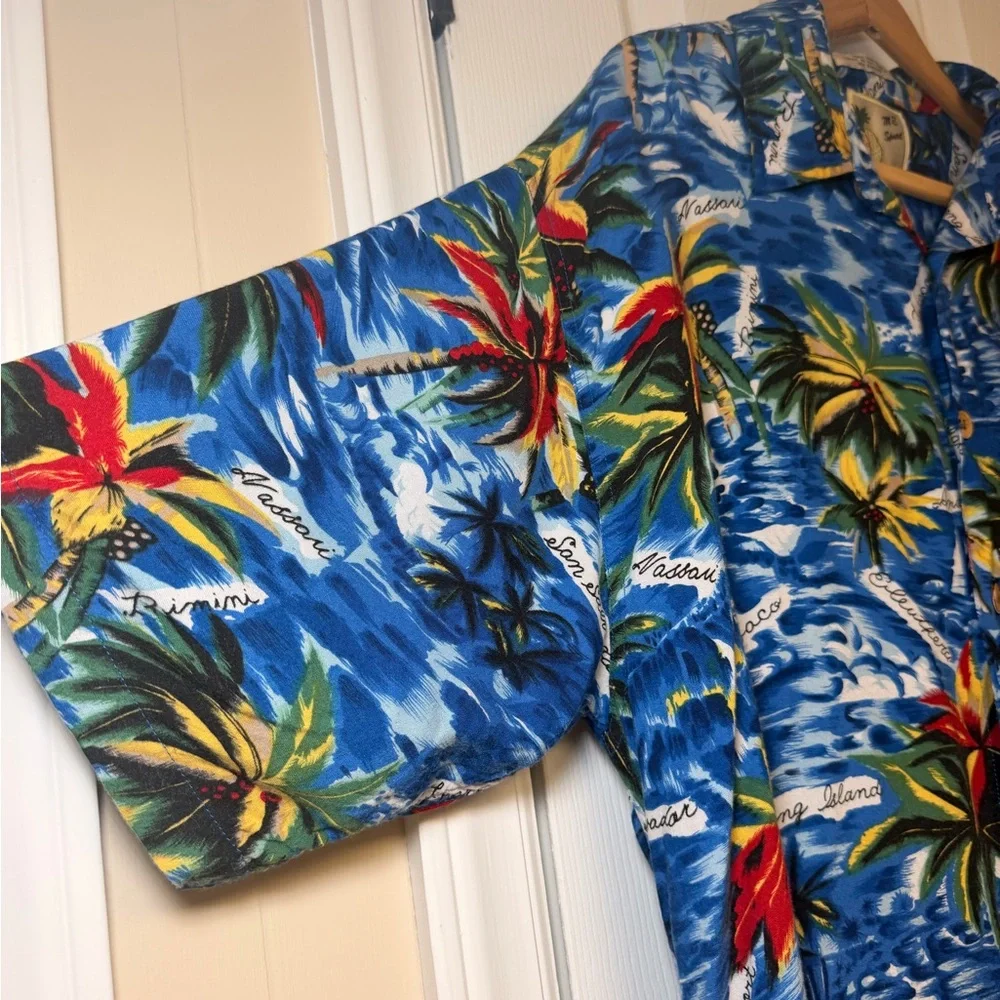 Vintage 90s M.E. Sport Tropical Shirt Men’s L Rayon Bahamas Resort Wear Coconut - Picture 3 of 16
